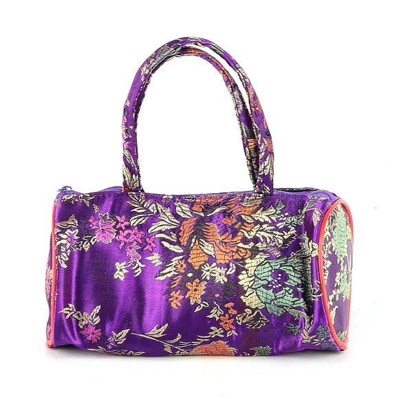 Floral micro handbag - silk- handmade - mini wrist purse - Picture 1 of 5